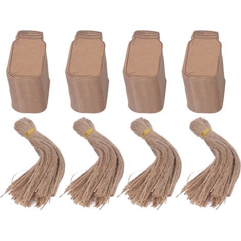 400 étiquettes cadeau kraft avec ficelle pour mariage, Noël, bricolage, emballage cadeau, décoration (1/5)