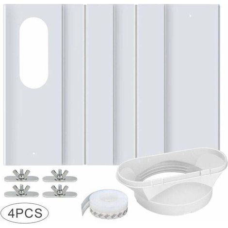Kit de aire acondicionado portátil para ventana, con acoplador universal, panel de PVC reforzado ajustable, sello de ventana, kit de ventilación para puertas corredizas, manguera de escape de 10 cm.
