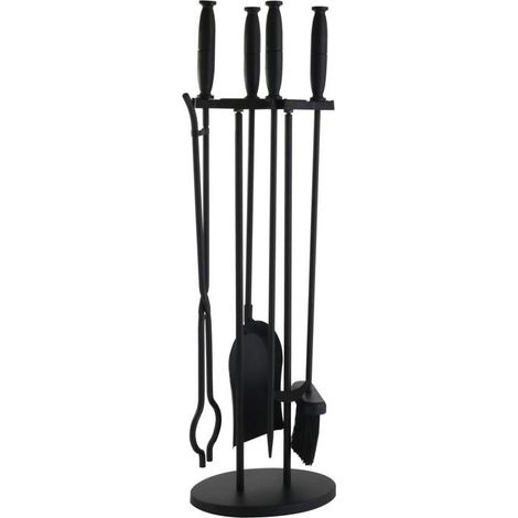 Kaminbesteck Eisen schwarz Ø 22cm, H 70 cm