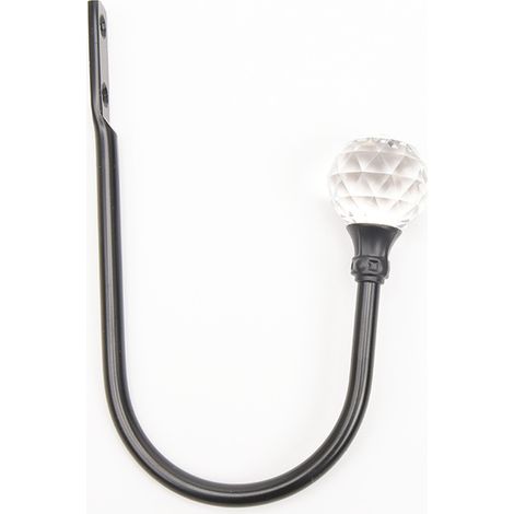 2 pièces attache de rideau en métal en forme de U crochet mural attache de rideau, attache de rideau en métal (gris) longueur totale 155mm (1/2)