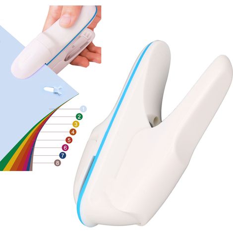 Agrafeuse de sécurité blanche sans aiguille, agrafeuse sans agrafes et qui permet de gagner du temps. (1/5)