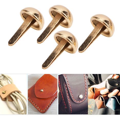 100 rivets décoratifs champignon en laiton doré 10mm pour accessoires de mode, sacs et vêtements - Projet DIY