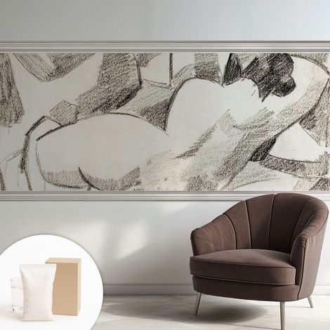 Papier peint intissé avec imprimé pour intérieur moderne application facile a motif - Colle incluse gratuite Personnage allongé 250x104 cm (1/5)