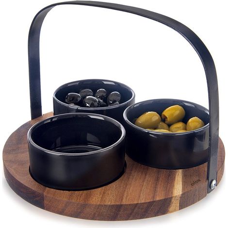 Cuencos de cerámica para aperitivos NEGROS 130 ml 4 uds. (1/5)