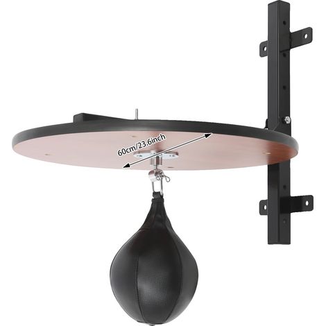 Plataforma para saco de velocidad, altura ajustable, materiales duraderos, color madera. (1/2)