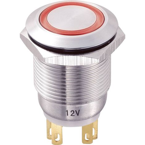 TRU COMPONENTS TC-8831256 LAS1-GQ-11E/R/12V Interruttore antivandalo 250 V/AC 5 A 1x Off / (On) Momentaneo Rosso IP65 1 (1/3)