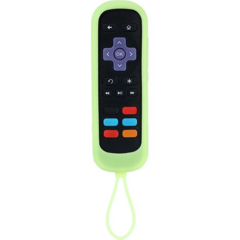 Funda de silicona iluminada y antimanchas para mando a distancia de TV de marcas como TCL, Hisense, Onn, Sharp, Element, Westinghouse, Philips, Insignia, JVC, RCA, Hitachi y Sanyo Roku (negra).