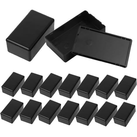 Lot de 16 petites boîtes de dérivation - boîtier électronique étanche en plastique noir boite electrique boite jonction electrique boitier electronique - 60 x 36 x 25 mm (1/4)