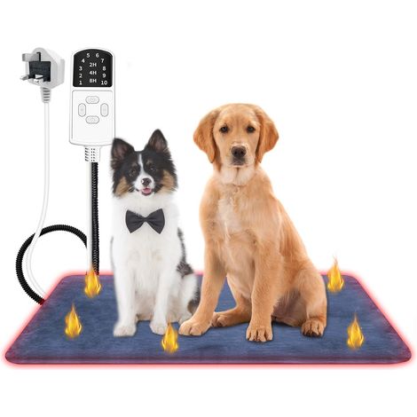 ZOLGINAH Tapis Chauffant Chien Chat Coussin Chauffant électrique Température Constante Anti-Mordant avec Régulateur Coussin Auto-Chauffant Tapis Couverture Amovible et Lavable (Bleu 45 x 70) (1/5)