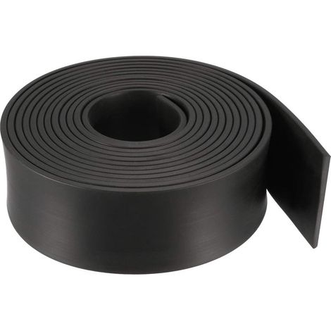 Tira de sellado rectangular de caucho macizo, 40 mm de ancho, 3 mm de grosor, 3 m de largo, color negro. (1/3)