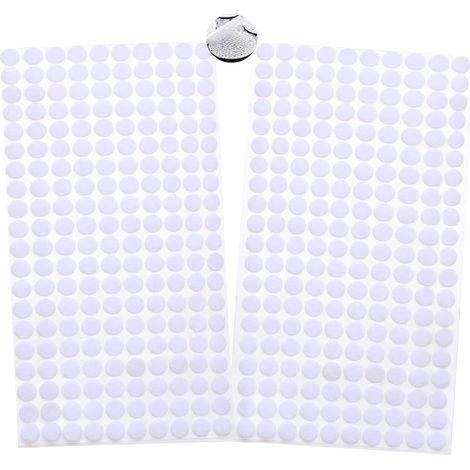 QAZQA Autocollant Rond,Scratch Adhésif,Scratch Autocollant,Autocollant Double Face,Pastilles Autocollantes,200 Paires 400 Capsules 25mm Cercles avec Crochets et Boucles Auto-adhésifs (Blanc) (1/5)