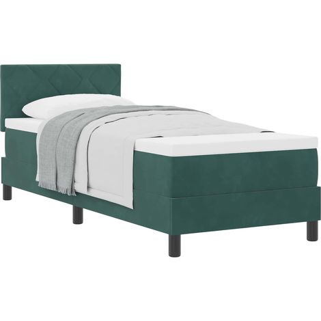 Maison Exclusive - Lit à ressorts avec matelas Vert foncé 80 x 200 cm Velours