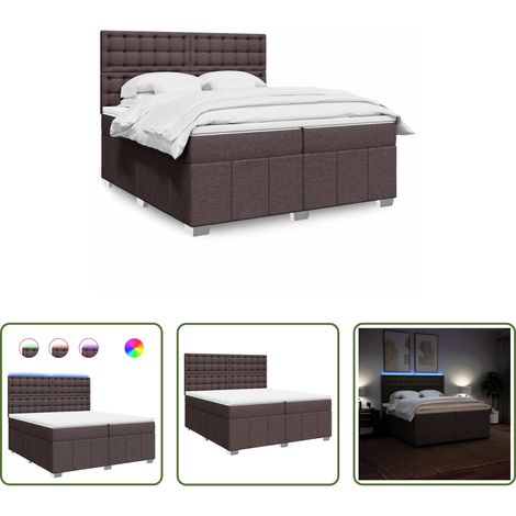 vidaXL Sommier à lattes de lit avec matelas Marron foncé 200x200 cm (1/5)