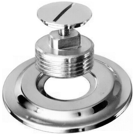 Tappo con vite con rosone in ottone 1/2 (conf. da 10pz)
