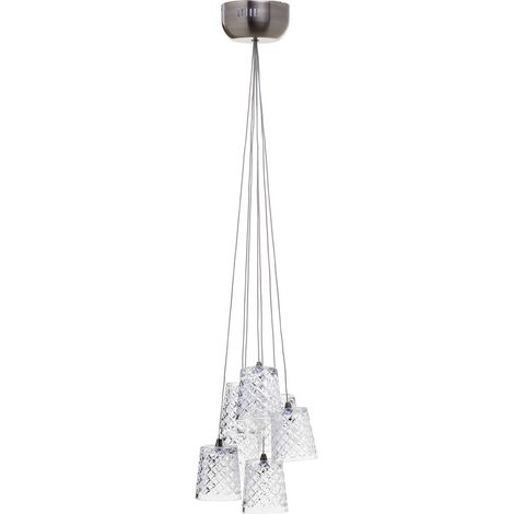 Litecraft Aston Ceiling Pendant 7 Arm With Whiskey Glass Shades - Antique Brass (1/5)