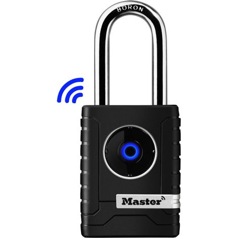 Bluetooth Smart Padlock with App Control - MASTERLOCK 4401EURLHEC, Weatherproof and Keyless Security