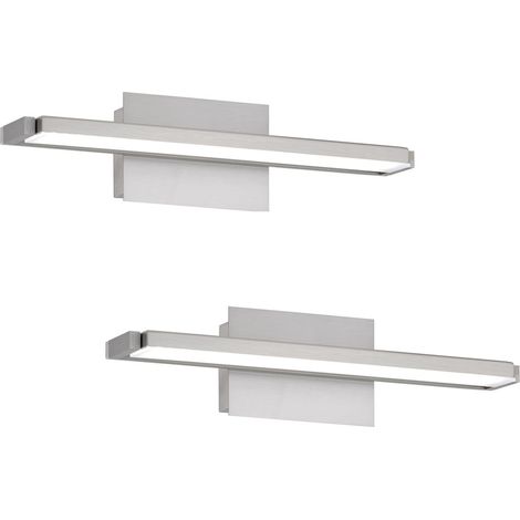 2er SET LED Wandlampen Silber schwenkbar & dimmbar, Breite 40cm (1/5)
