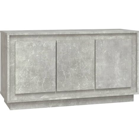 Buffet Meuble de rangement gris béton 102x35x55 cm bois d'ingénierie (1/5)