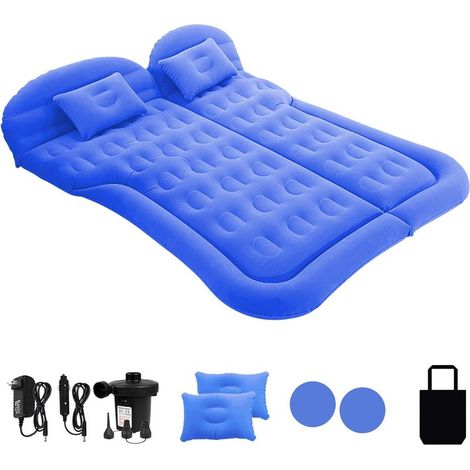 Matelas gonflable de voiture SUV - Matelas de camping épais et amélioré pour siège arrière/coffre avec pompe électrique, adaptateur domestique, 2 coussins + 2 repose-pieds (1/5)