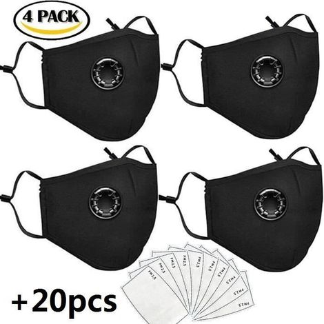 Masque anti-poussière - Réutilisable - 4 pièces - Filtre PM2.5 - Confortable (1/4)