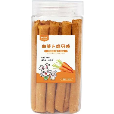 Bâtonnets de carottes à mâcher pour lapins : friandises naturelles et sans danger pour le rodage des dents. (1/5)