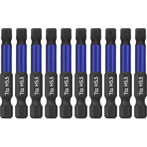 Jeu de 10 embouts hexagonaux magnétiques 5.5mm, longueur 50mm, tige 1/4" (1/5)