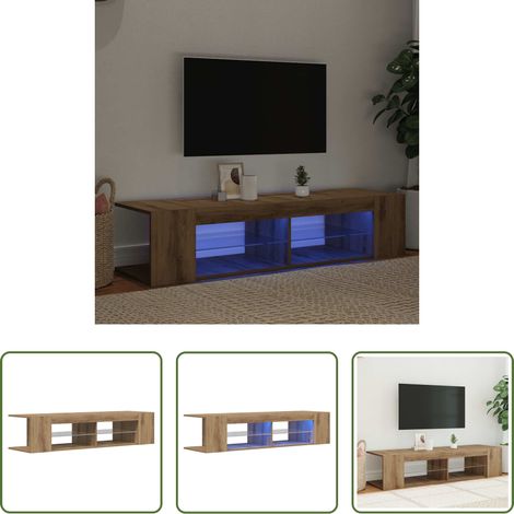 LED-Leuchten - TV-Schrank mit LED-Leuchten Artisan-Eiche 135x39x30 cm (1/5)