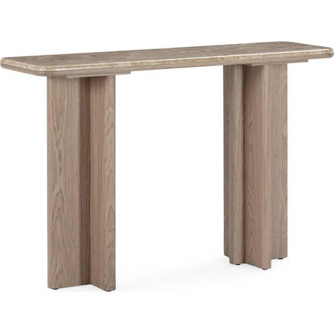 Console contemporaine en bois et marbre brun - brun marbré (1/4)