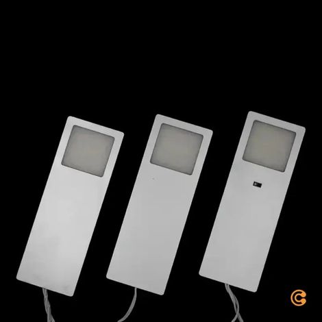 [GEBRAUCHT] B-Ware Paul Neuhaus Led Möbelleuchte Unterbauleuchte Aluminium 19x7cm 3er Set