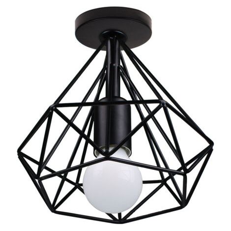 royaluxe- Plafonnier Moderne En Forme De Diamant Lustre Créatif Simple Ø20CM Pour Café Restaurant Salle À Manger Bar (Noir) (1/5)
