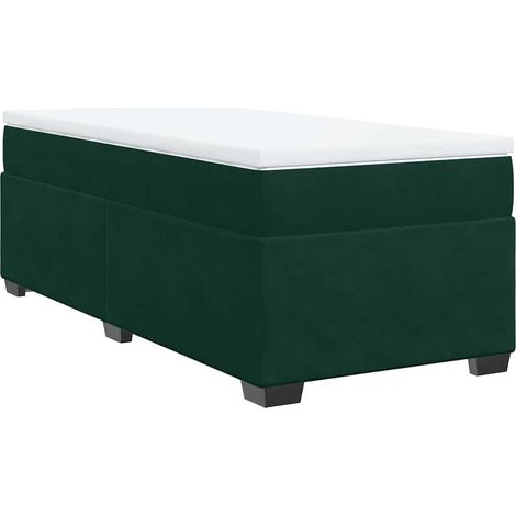Maison Exclusive - Boxspringbett mit Matratze Dunkelgrün 90x200 c