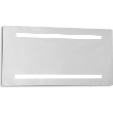 Specchio da bagno con illuminazione neon integrata e sabbiature