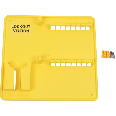 serrure de porte-Station de sécurité avec dispositif de blocage mural pour l'isolation des énergies en plastique technique avec positions pour cadenas et étiquettes (1/5)
