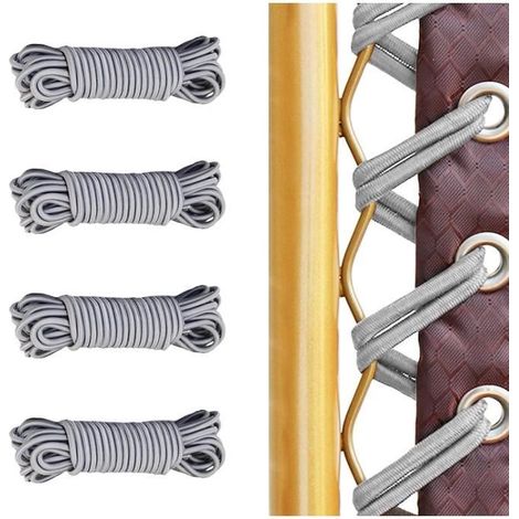 Reparaturset für Liegestuhlriemen - 4-teilig - Metallgrau