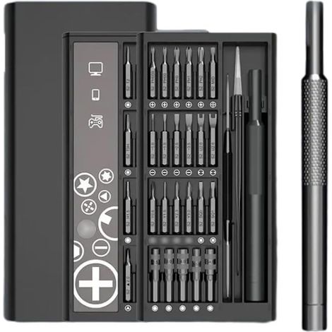 Ensemble de tournevis de précision 39 en 1 avec embouts magnétiques pour réparation électronique, téléphone, ordinateur portable, tablette, console, lunettes, montre (1/5)