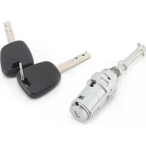 Serrure de porte gauche. cylindre. 2 clé. Convient pour le cylindre de serrure de porte Citroën C2 C3 cylindre de serrure de porte triomphal pièces automobiles (1/4)