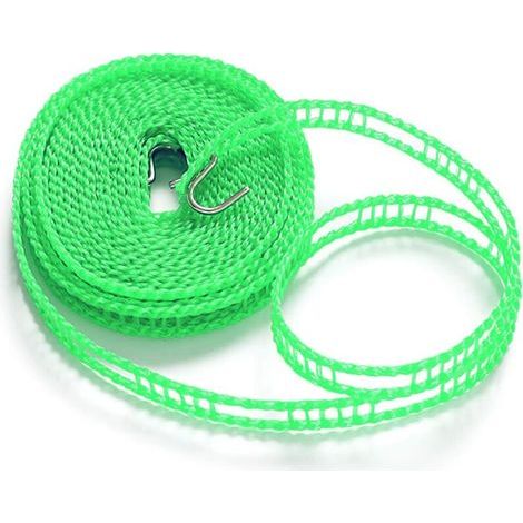 Ineasicer Corde à Linge Extensible Antidérapante Portable Nylon Corde Linge Camping, Coupe Vent Corde à Linge Retractable Fil Etendage a Linge Exterieur,10m vert (1/4)
