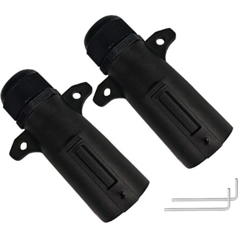 Lot de 2 connecteurs de lumière pour remorque 7 broches Pièces de rechange pour signaux de freinage, arrière et arrière (1/5)
