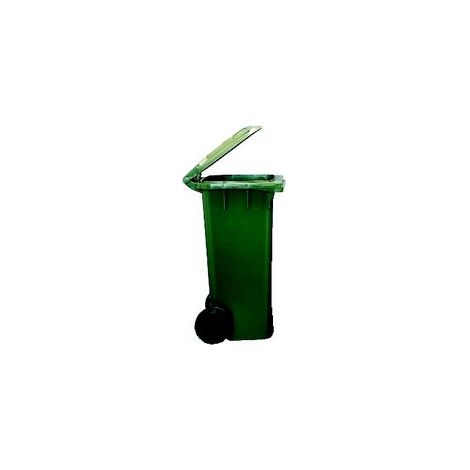 PATTUMIERA BIDONE IMMONDIZIA LT.120 CON RUOTE VERDE 1 PZ (1/2)