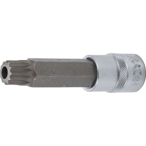 BGS  Punta  M16  -  4357  Largo  100  mm  Cuadrado  Interior  12,5  mm  (1/2")  Multidentado  Interior  (para  XZN)  con  Agujero. (1/2)