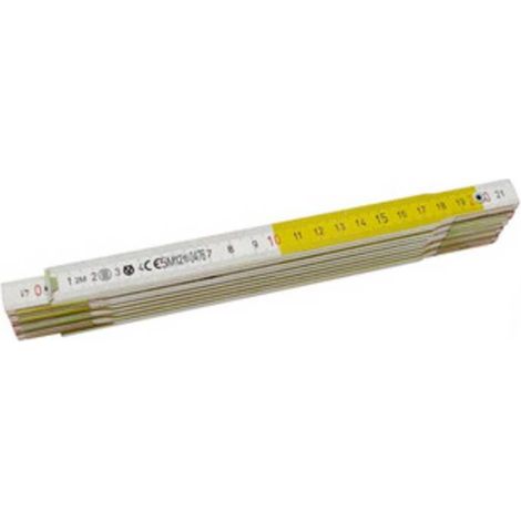 12 x DOPPIO METRO 10 ASTE 16 MM LEGNO BIAN GIALLO