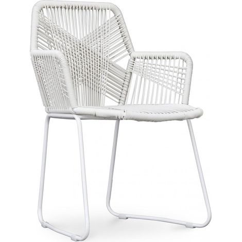 Sedia da esterno con braccioli - Sedia da giardino - Multicolore - Frony Bianco (1/5)