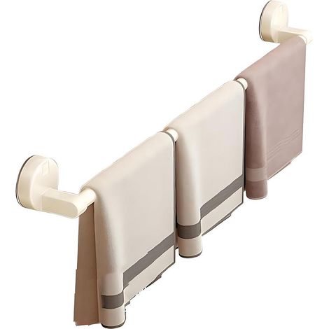 Suction cup towel rack, no drilling required, modern design, white, 70 cm, bathroom (1/4)