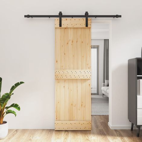 Puerta corredera con herrajes madera maciza de pino 70x210 cm vidaXL (1/5)