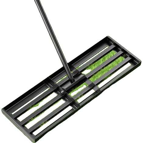 Râteau de nivellement de pelouse, 30 x 10 pouces, poignée ergonomique réglable, assemblage rapide, revêtement résistant à la rouille, idéal pour le jardinage (1/5)