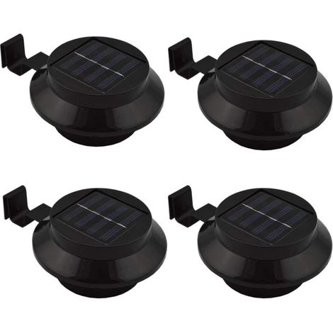 4 Stück Warmweiß Solarlampe Gartenlampe Außenlampe Solarleuchte Zaun Wandleuchte Wandlampe Solarleuchten für den garten,Haus,Zaun,Garage und Gehweg Beleuchtung 1300mAh AA Ni-MH(Schwarz) (1/5)