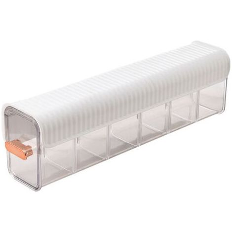 BoîTe de Rangement Murale Sous-VêTements Culottes Chaussettes Data Câble Placard Organisateur Multifonction 6 Grilles Blanc Transparent (1/3)