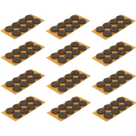 100x patin de pied meuble feutre rond 20mm autocollant adhésif marron chaise table