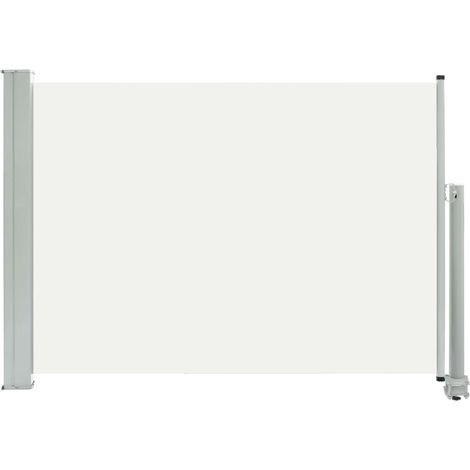 Tenda da sole parasole laterale retrattile per patio giardino terrazza balcone schermo di protezione visiva 80 x 300 cm crema 020007395