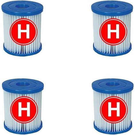 Compatible avec les cartouches filtrantes Intex Type H , adaptées aux filtres de piscine de type H , lot de quatre (1/4)
